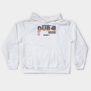 Vintage Dublin DUB Airport Label Retro Travel Ireland Kids Hoodie